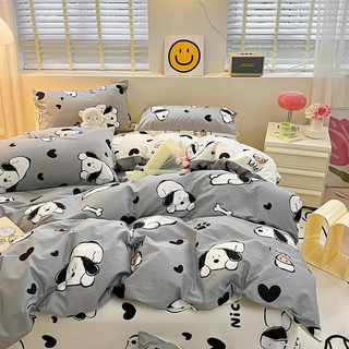 Set Ga Gối 3 Món Hình Chó Trắng