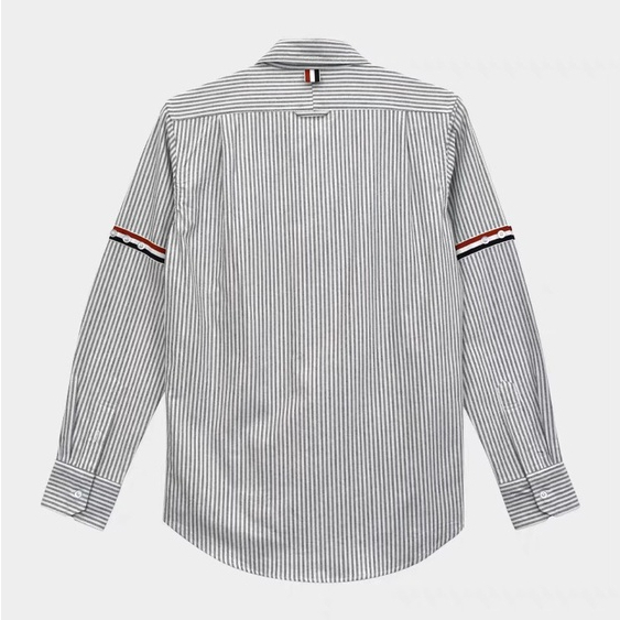 Áo Sơ Mi Thom Kẻ Xám Dài Tay Phối Sọc Vải Cotton Lụa Cao Cấp Mẫu Hot 2023 | BigBuy360 - bigbuy360.vn