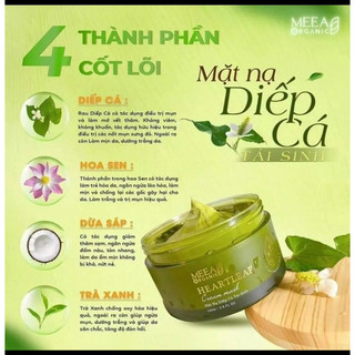 Mặt nạ diếp cá mặt nạ tái sinh Meea Organic ngừa mụn trắng da mờ thâm kiềm dầu 120g