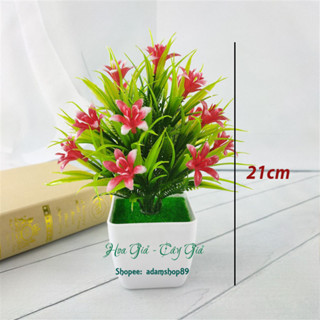 Chậu cây hoa nhài giả trang trí nội thất sinh động Mini