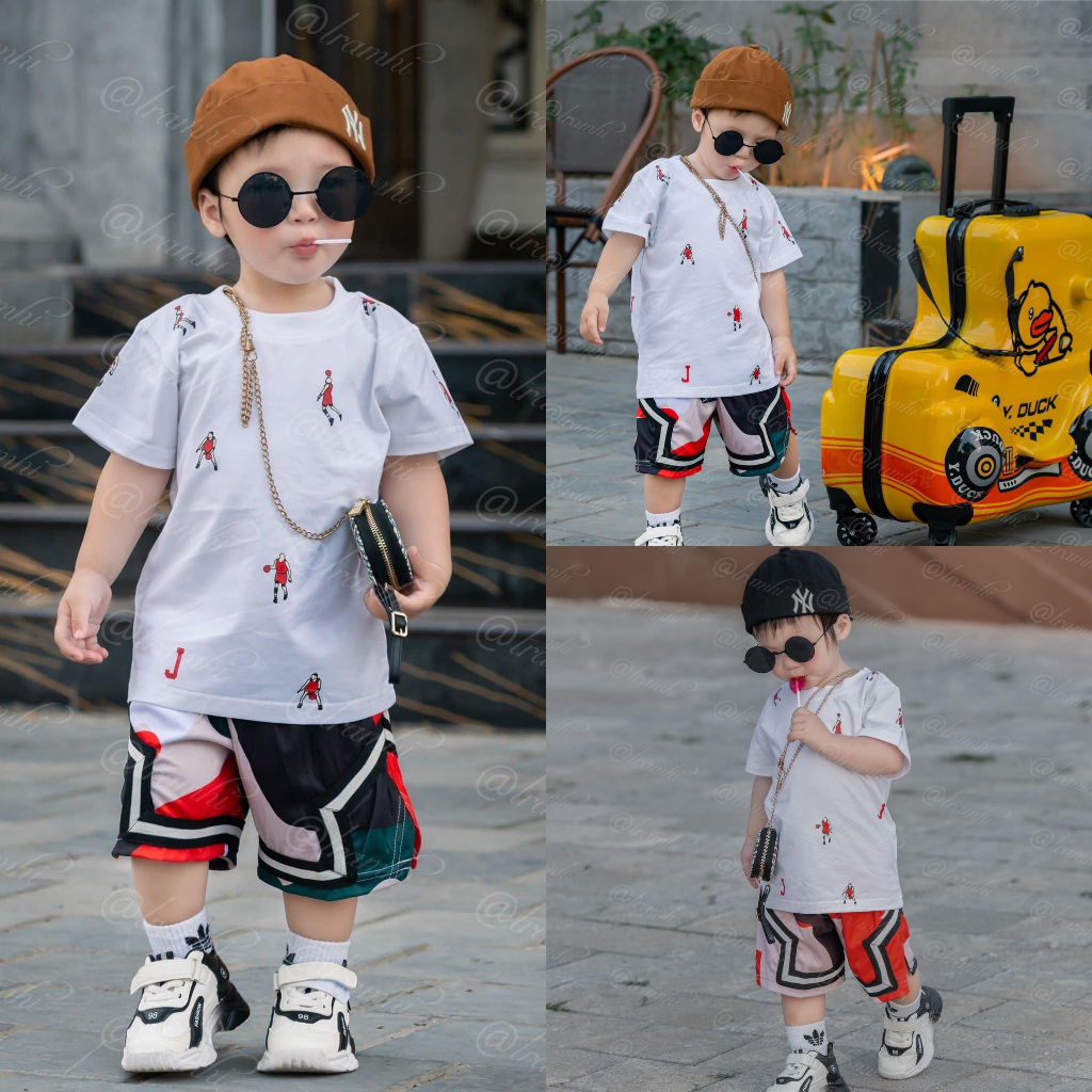 {Hàng xuất dư} Bộ quần áo JORDAN thu hút phá cách hot nhất hè 2023 cho bé trai (10-43kg) SHOP YOIMEE KIDS