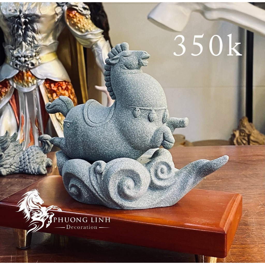 Tượng Ngựa đá sa thạch nhân tạo decor taplo oto, trang trí bàn làm việc, quà tặng