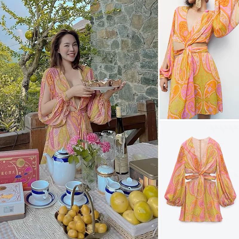 ĐẦM HOẠ TIẾT KHOÉT EO ZR TQXK