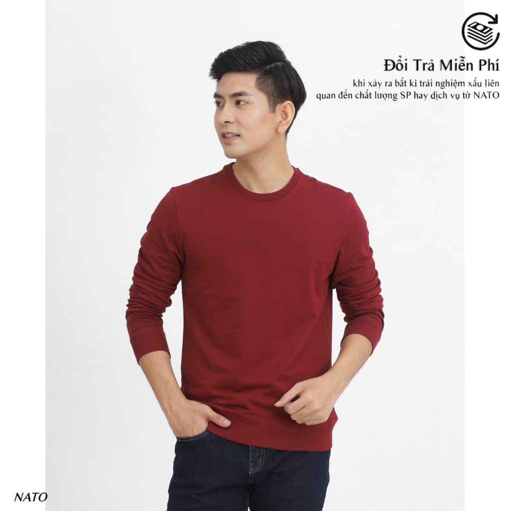 Áo Thun Tay Dài Nam SWEATER Trơn Vải Da Cá Cotton 100% Cao Cấp Basic Đẹp Màu Trắng Đen Đỏ Xanh Navy Co Giãn Dày NATO