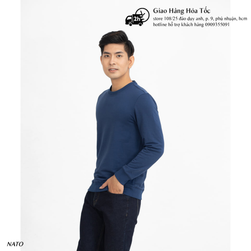 Áo Thun Tay Dài Nam SWEATER Trơn Vải Da Cá Cotton 100% Cao Cấp Basic Đẹp Màu Trắng Đen Đỏ Xanh Navy Co Giãn Dày NATO