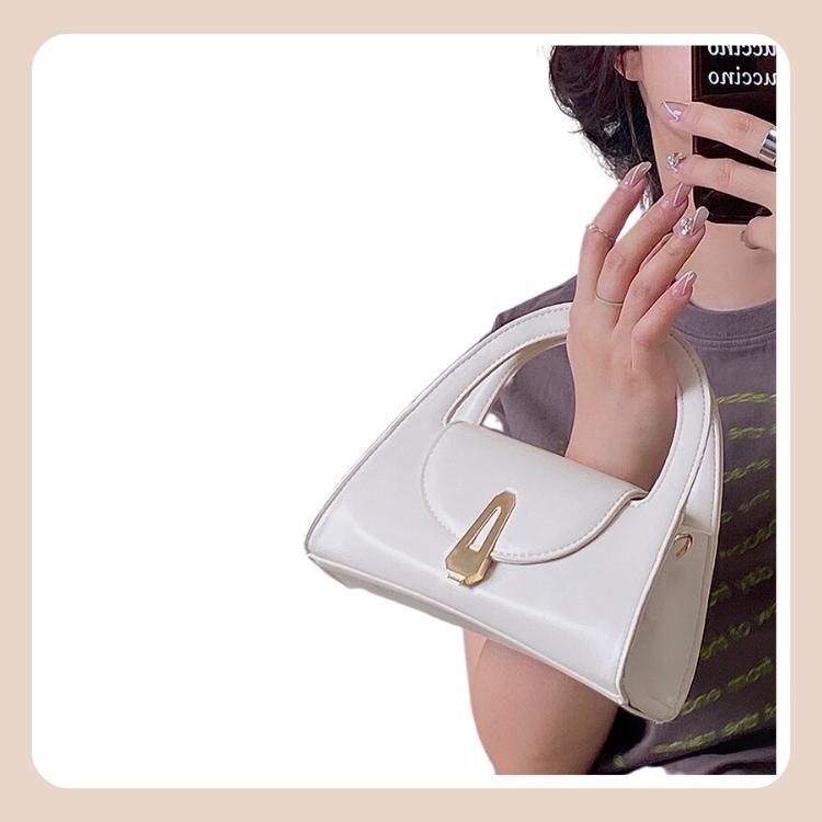 Túi xách nữ da PU mini cầm tay hình bán nguyệt,  túi xách nữ đeo chéo đi chơi phong cách retro Hàn Quốc đơn giản
