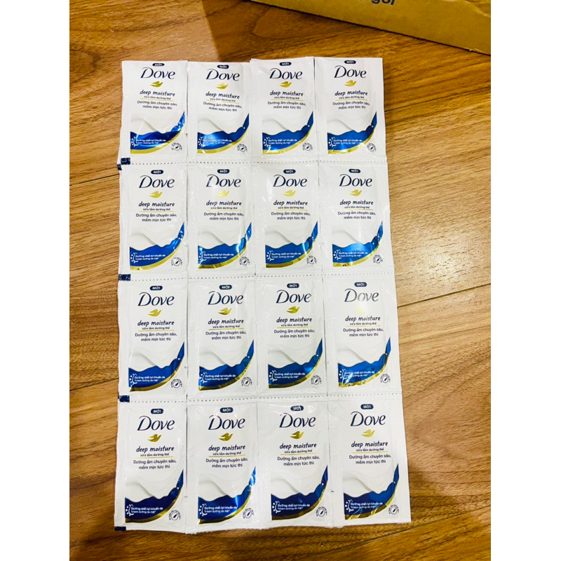 Dât 12 gói Sữa tắm dưỡng thể Dove dưỡng ẩm chuyên sâu / da mịn hương hoa 6g