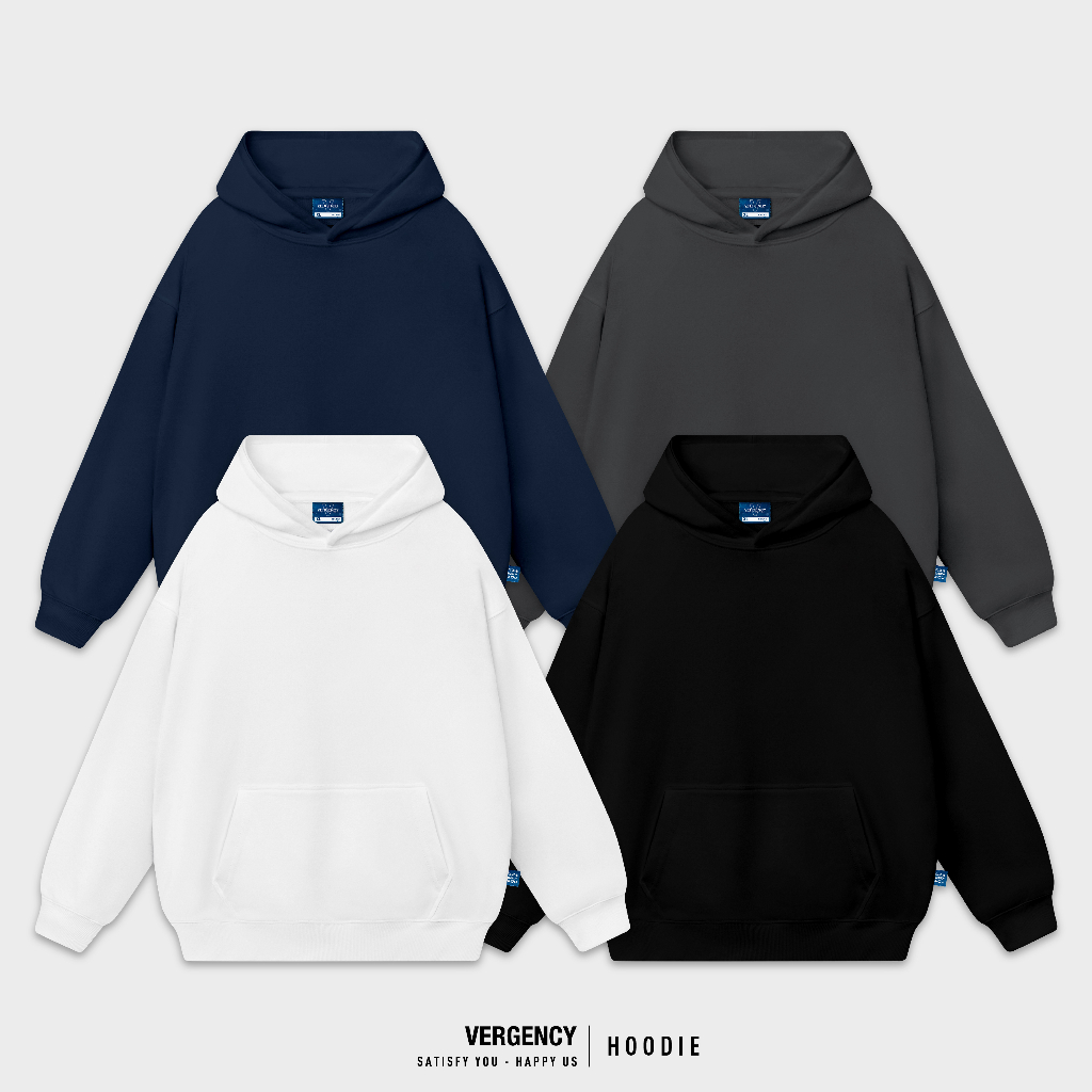 Áo hoodie Vergency nam nữ Simple/ Black, white, navy, gray