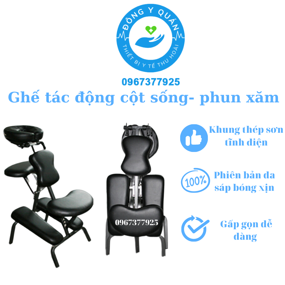 Ghế gấp dùng trong tác động cột sống- xoa bóp bấm huyệt- phun săm- Phiên bản da xịn