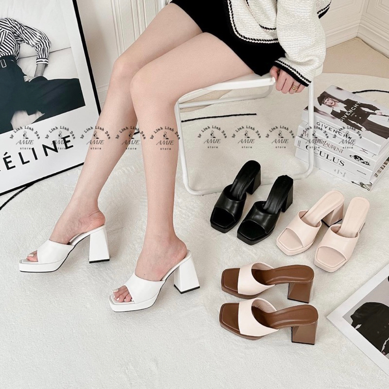 Guốc Đế Đúp Gót Vuông 9p
