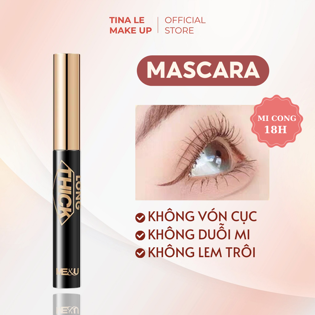 Mascara ME&U chuốt mi làm dài, tơi mi, không trôi định hình mi cong cả ngày