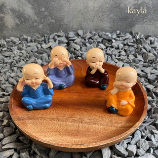 Set 4 tượng Tứ Không - Bộ Tượng 4 Chú tiểu mini trang trí