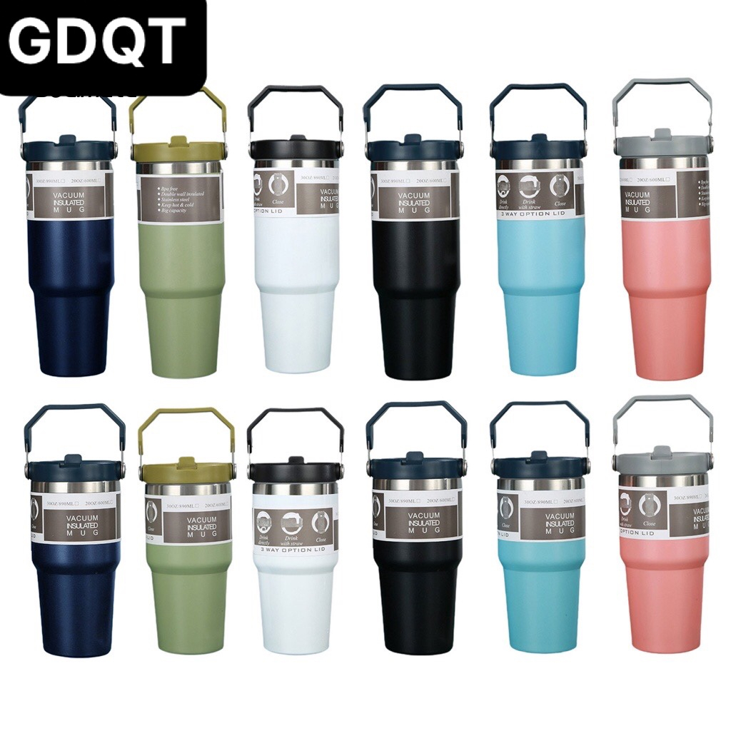 Ly giữ nhiệt Tumi Inox 304 có quai xách 900ml sang trọng, siêu cứng cáp, siêu giữ nhiệt