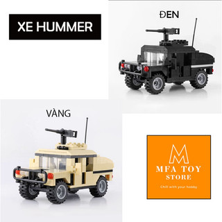 Đồ chơi lắp ráp swat army , mô hình đồ chơi lắp ráp - Xe Hummer (Đen-Vàng)