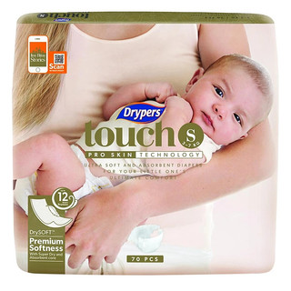 Tã Dán Drypers Touch Cực Đại NB80/S70/M64 (MALAYSIA)