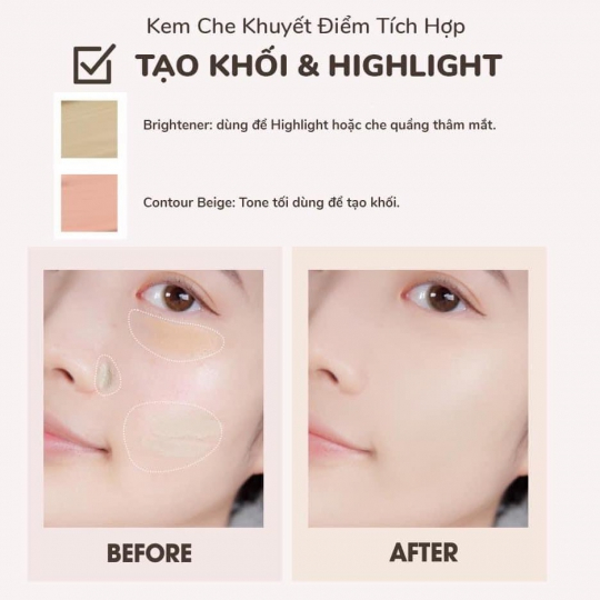 Kem Che Khuyết Điểm The Saem Cover Perfection Tip Concealer , Kem Che Mụn Vết Thâm Che Nám Hoàn Hảo The Seam Saiko