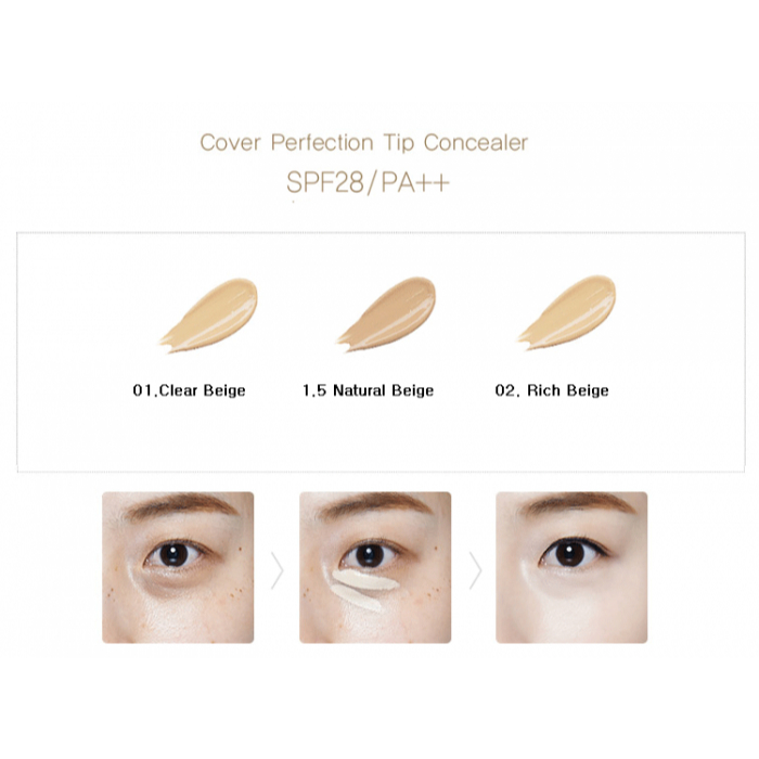 Kem Che Khuyết Điểm The Saem Cover Perfection Tip Concealer , Kem Che Mụn Vết Thâm Che Nám Hoàn Hảo The Seam Saiko