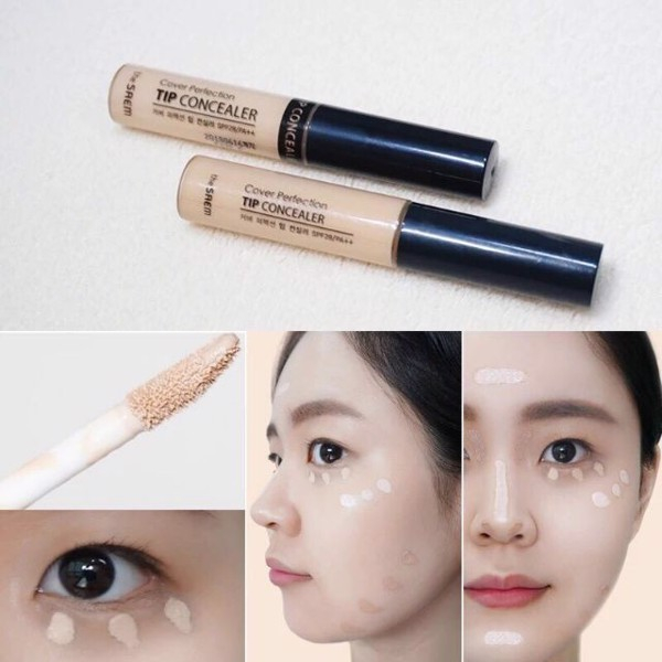 Kem Che Khuyết Điểm The Saem Cover Perfection Tip Concealer , Kem Che Mụn Vết Thâm Che Nám Hoàn Hảo The Seam Saiko