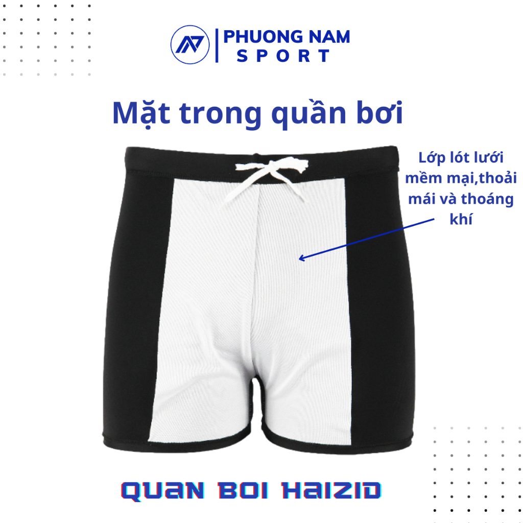 Đồ bơi nam dáng đùi, quần bơi nam 2 lớp chính hãng HAIZID kiểu dáng thể thao co giãn 4 chiều chống thấm tốt,nhanh khô