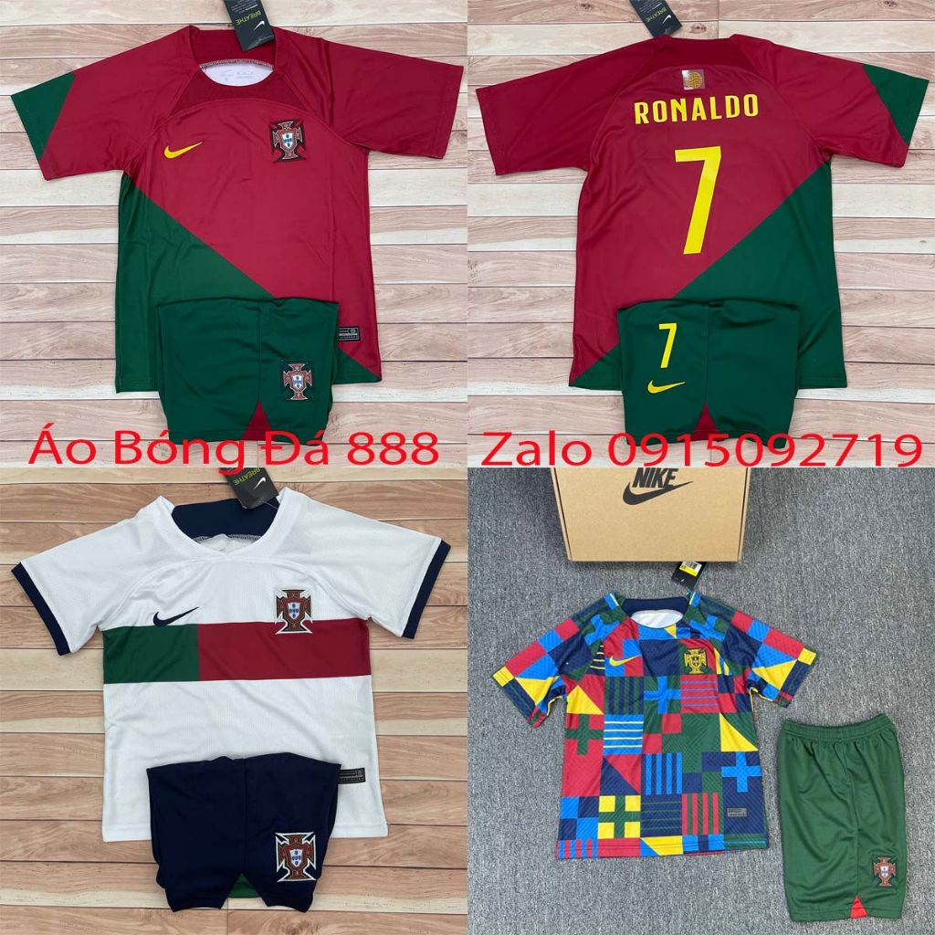 Áo Bóng Đá Trẻ Em Đội Tuyển Bồ Đào Nha 2023 - Chuẩn Mẫu Thi Đấu - Vải Polyester Gai Thái