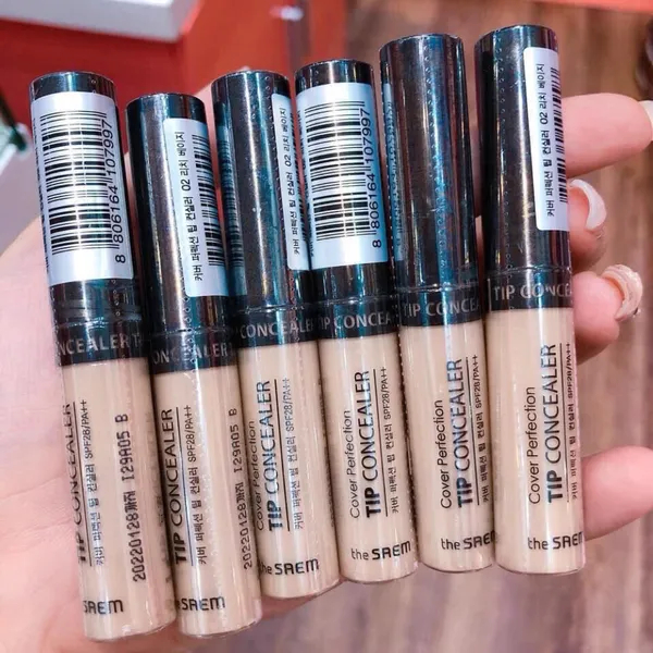 Kem Che Khuyết Điểm The Saem Cover Perfection Tip Concealer , Kem Che Mụn Vết Thâm Che Nám Hoàn Hảo The Seam Saiko
