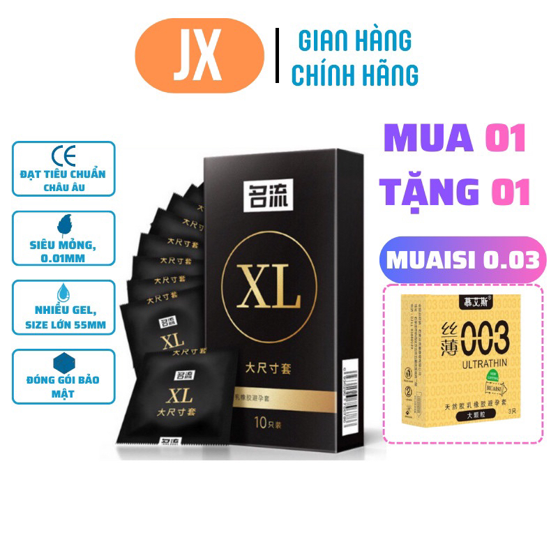 Bao Cao Su XL Size Lớn 55mm – Hộp 10 chiếc