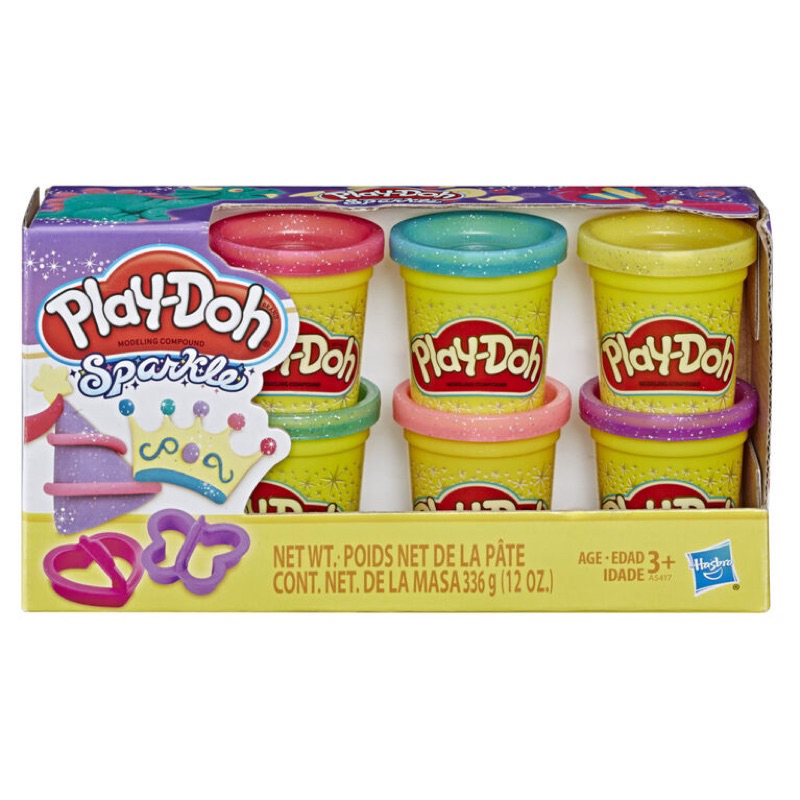 [CHÍNH HÃNG] Set 6 hộp bột nặn cho bé từ 3 tuổi Play-Doh Sparkle