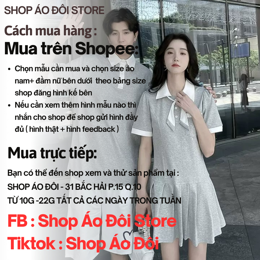 Đồ đôi nam nữ dễ thương - CÓ HÌNH CHỤP THẬT - set đồ cặp polo nam nữ, đồ đôi với người yêu