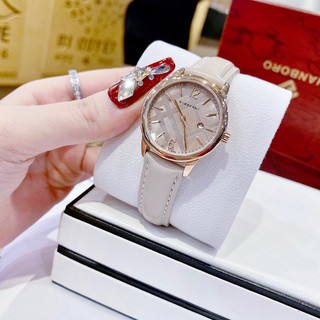 Đồng hồ nữ burberry máy quart kính sapphiare mặt tròn siz 30mm dây da nude