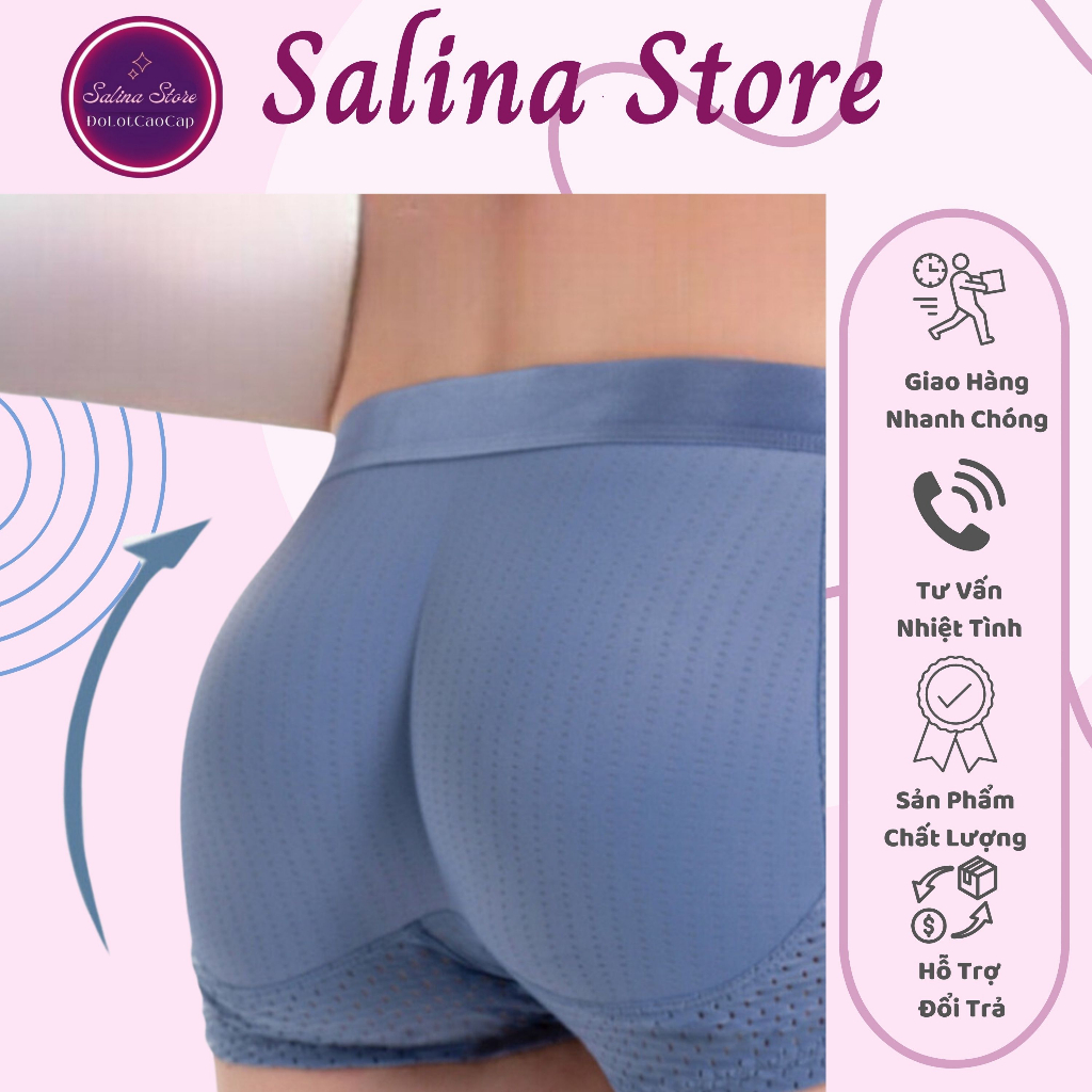 Quần lót độn mông nam, quần sịp boxer nâng mông tự nhiên không dấu vết, sexy gợi cảm, SALINA STORE