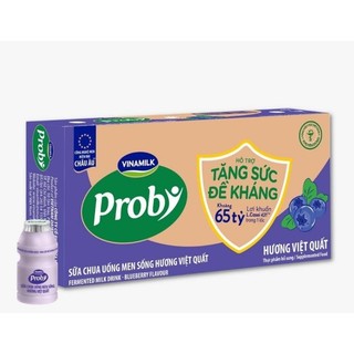 Thùng sữa chua uống probi có đường, ít đường, việt quất, hương dâu, hương dứa - thùng 50 chai 65ml