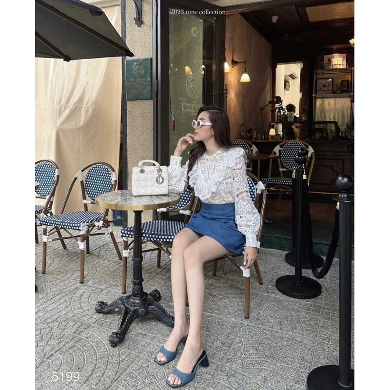 MadebyChloé - Sơ mi ren hoa Babydoll FOREVER YOUNG SHIRT - Thiết kế cao cấp