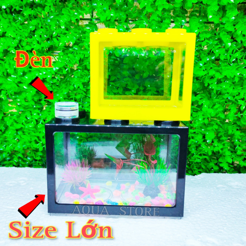 Bể cá Lego LỚN 17cm - Hồ cá để bàn trang trí