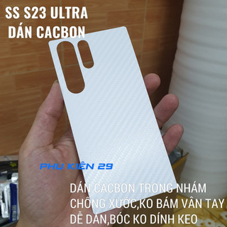[Samsung S23 /S23 Plus/S23 Ultra] Dán lưng 3D chống xước vân Cacbon - Carbon