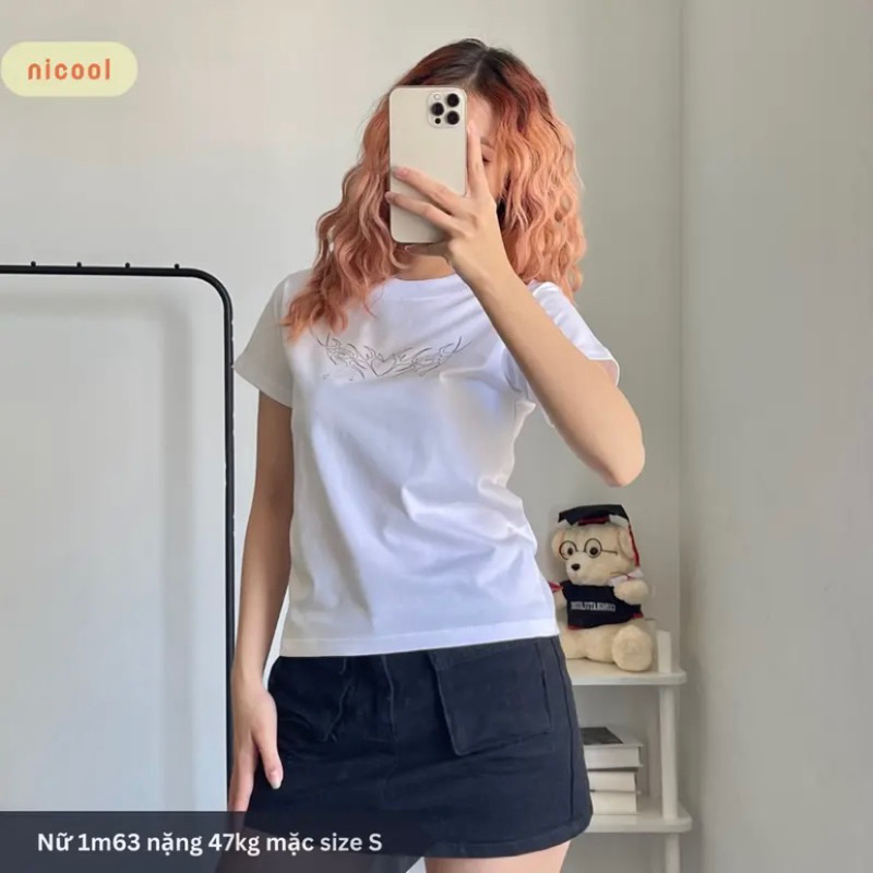 Áo Thun BABY TEE TRÁI TIM Chất Cotton 100% 2 Chiều, Form Babytee - GUNN