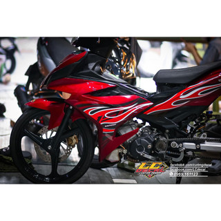 Tem rời exciter 150 đỏ mẫu lửa cực cháy , tem 3 lớp không bay màu
