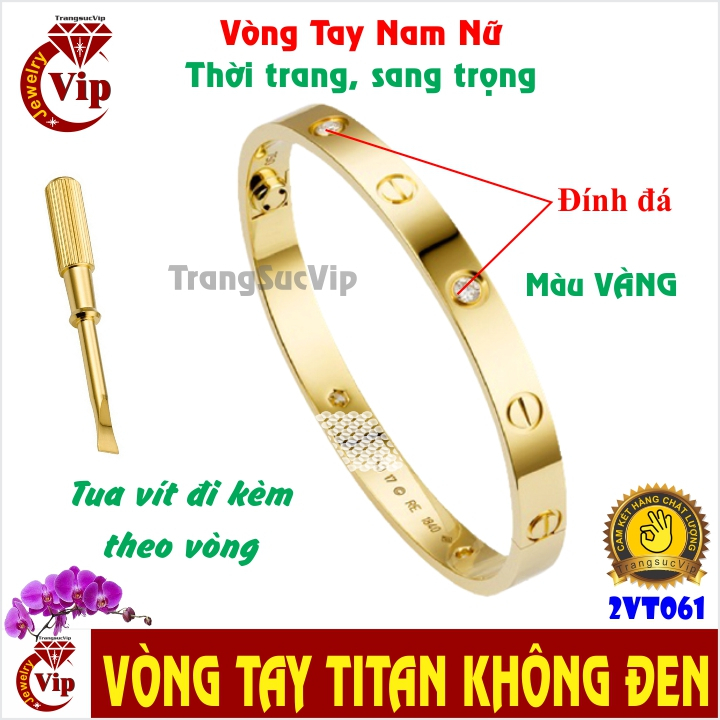 VÒNG TAY Nam Nữ TITAN màu VÀNG, HỒNG, TRẮNG | LẮC TAY ĐẸP - Vt061V