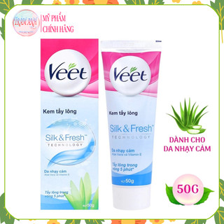 Kem tẩy lông veet silk & fresh dành cho da nhạy cảm silk & fresh aloe vera & vitamin e