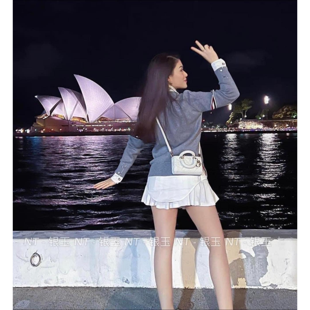 Túi dáng ngang khóa bạc sz 18cm siêu xinh