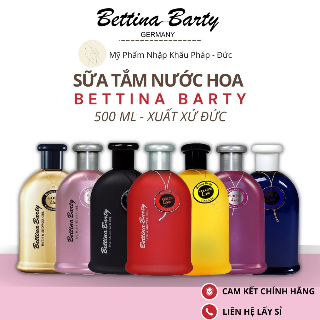 Sữa tắm nước hoa Bettina Barty - Nhiều hương thơm - Xuất Xứ Đức - 500ml