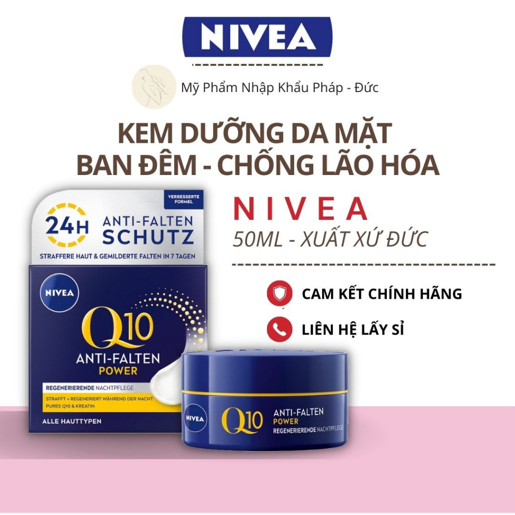 Kem dưỡng da Nivea Q10 ban đêm - Chống lão hóa - 50 ml