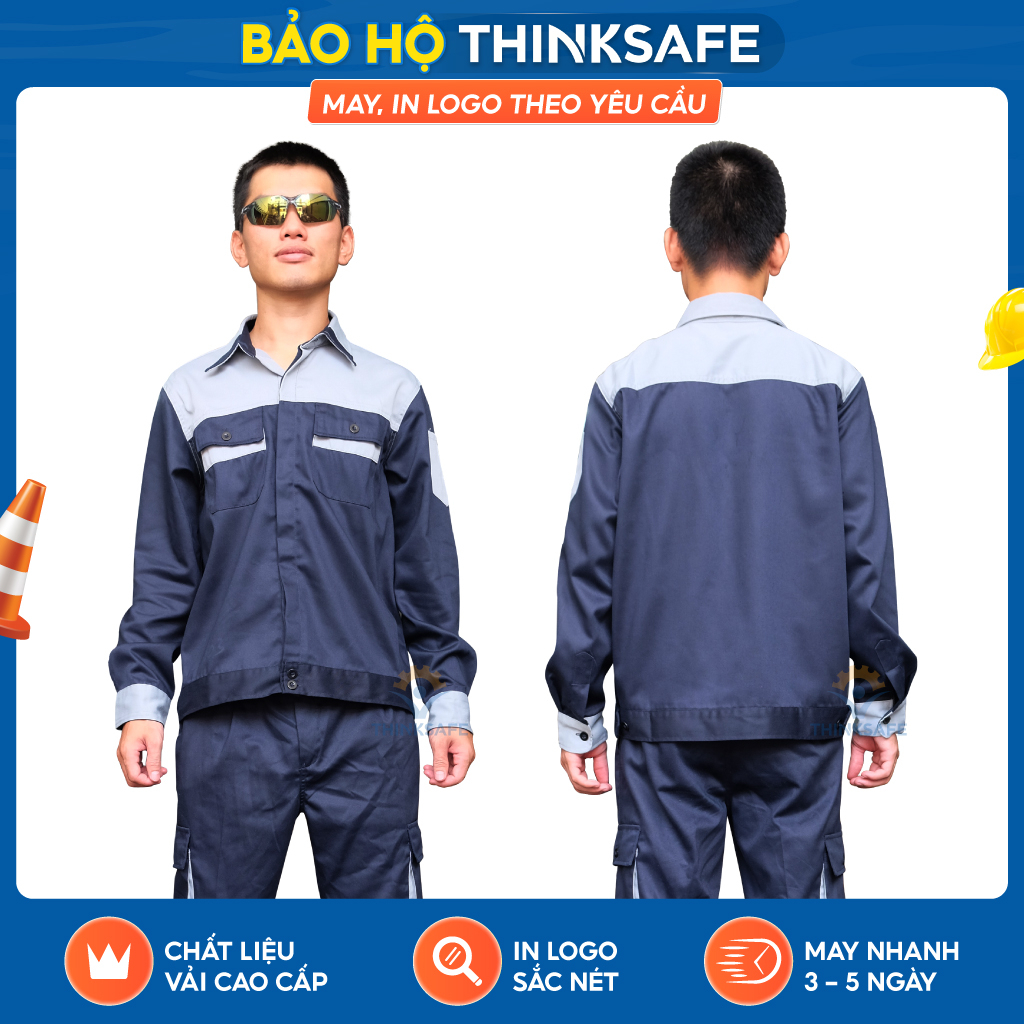 Quần áo bảo hộ lao động TN16 đồng phục lao động kỹ sư công nhân túi hộp thoải mái thoáng mát thấm hút mồ hôi - THINKSAFE