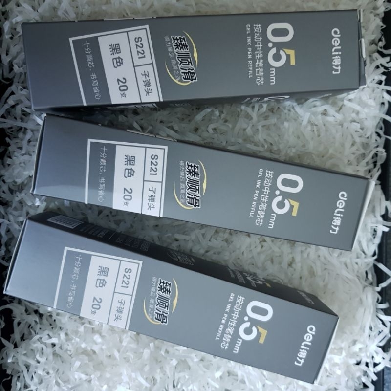 Ruột bút gel Deli S221 ngòi 0,5mm dùng thay thế cho Bút A575, S101