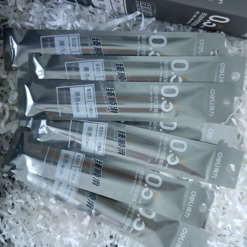 Ruột bút gel Deli S221 ngòi 0,5mm dùng thay thế cho Bút A575, S101