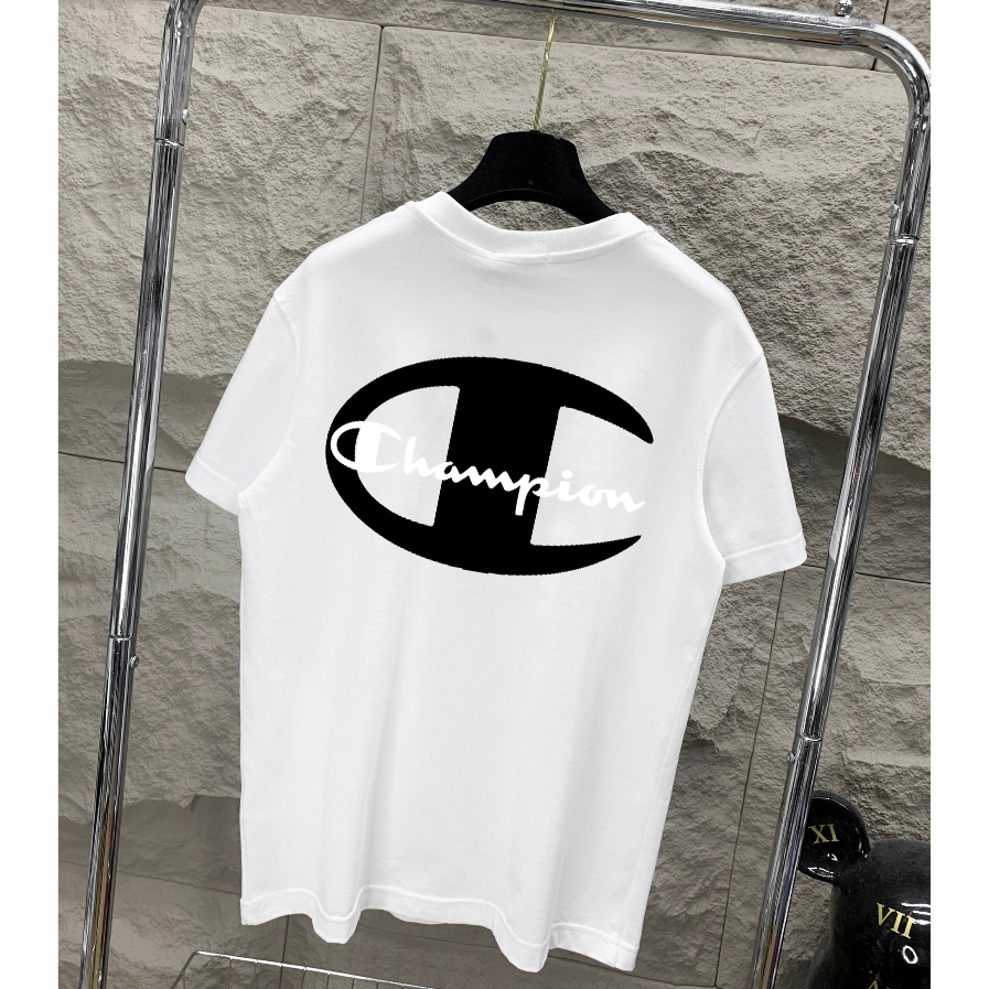 Áo phông Champion logo to, áo thun unisex, chất cotton thoáng mát, tay lỡ, form rộng, Dorystore