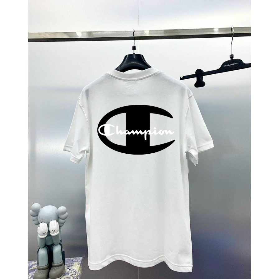 Áo phông Champion logo to, áo thun unisex, chất cotton thoáng mát, tay lỡ, form rộng, Dorystore