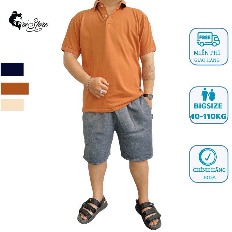 40-100kg Áo Polo/áo cá sấu nam nữ Sói Store bigsize 3 màu