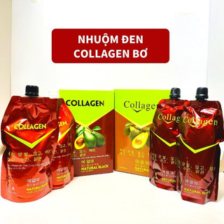 Nhuộm đen tóc Collagen Bơ Hàn Quốc - Nhuộm tóc bạc, Phủ bạc tóc không gây bết dính chính hãng