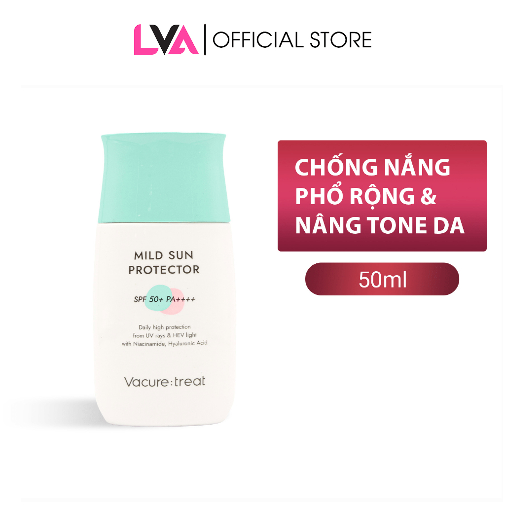 Kem chống nắng nâng tông Vacure:treat Mild Sun Protector SPF50/PA++++ 50 ml