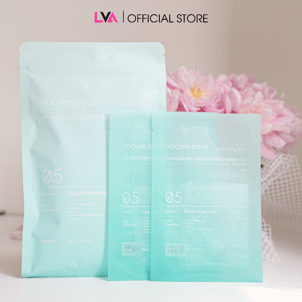 Mặt nạ siêu cấp ẩm & phục hồi da Vacure:treat HA Moisture Essence Sheet Mask